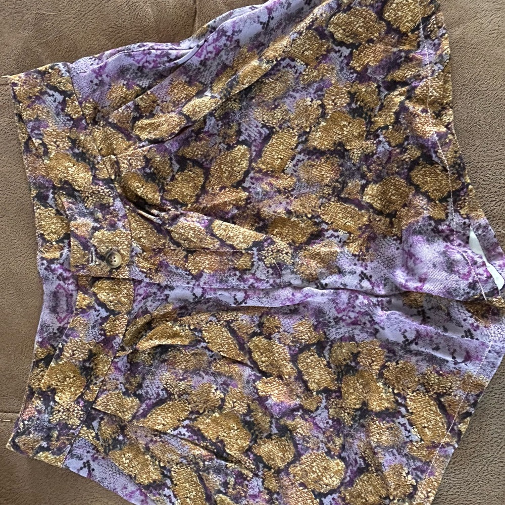 Anthropologie Purple and Gold Textured Fabric